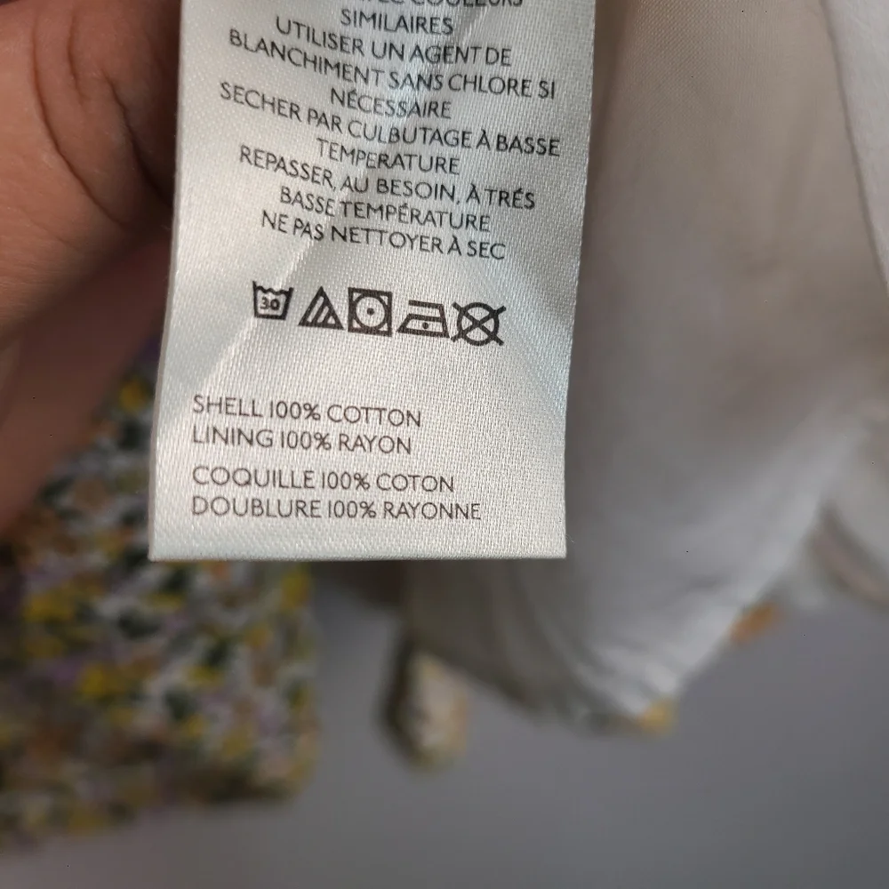 Anthropologie Yellow Lightweight Floral Cotton Collared Puff Sleeve Mini Dress - Picture 9 of 16